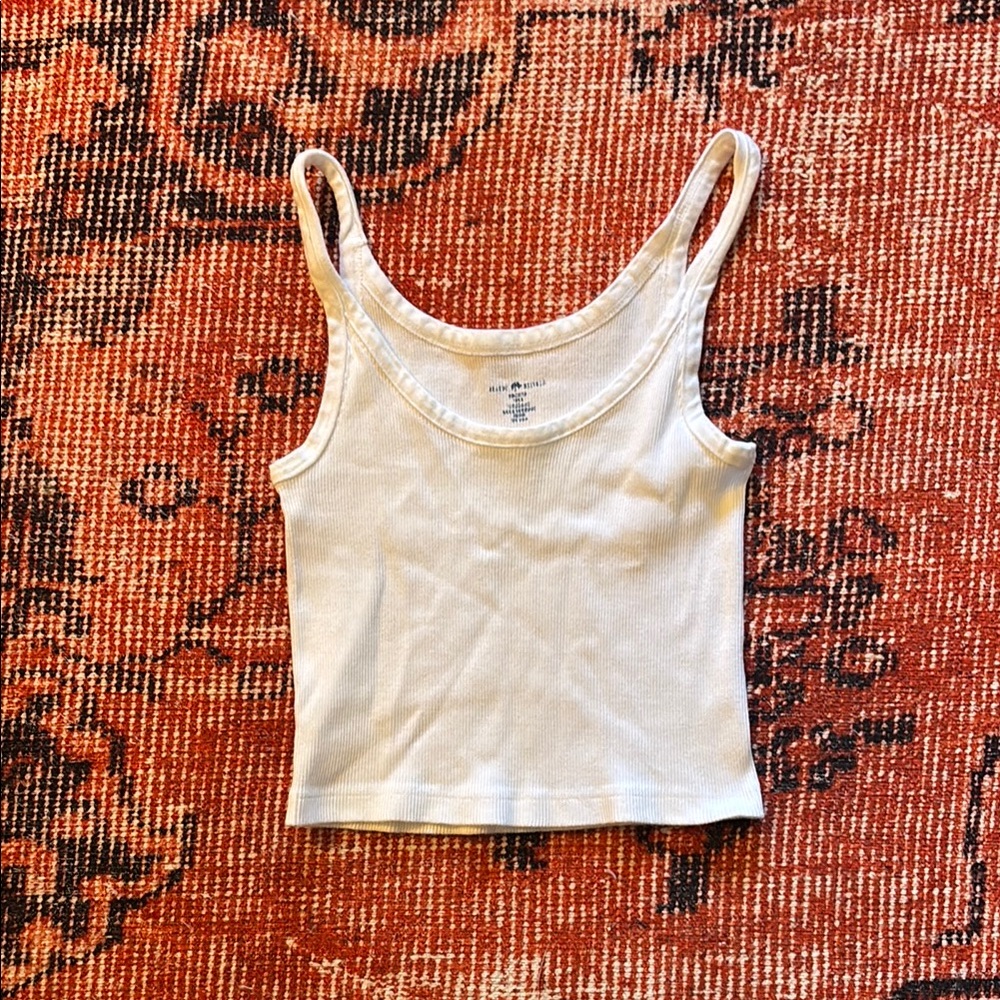 Brandy Meville Ribbed Cotton Cropped Tank